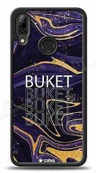 Dafoni Glossy Huawei P20 Lite Kişiye Özel Simli Mor Mermer Kılıf - 1