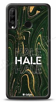 Dafoni Glossy Huawei P30 Lite Kişiye Özel Simli Yeşil Mermer Kılıf - 1