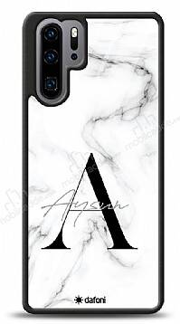 Dafoni Glossy Huawei P30 Pro Kişiye Özel Harf İsimli White Marble Kılıf - 1