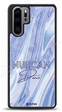 Dafoni Glossy Huawei P30 Pro Kişiye Özel Simli Cornflower Mermer Kılıf - 1