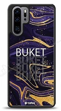 Dafoni Glossy Huawei P30 Pro Kişiye Özel Simli Mor Mermer Kılıf - 1