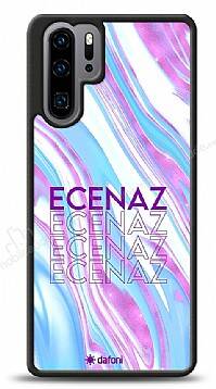 Dafoni Glossy Huawei P30 Pro Kişiye Özel Simli Rainbow Mermer Kılıf - 1