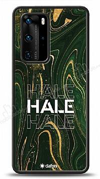 Dafoni Glossy Huawei P40 Kişiye Özel Simli Yeşil Mermer Kılıf - 1