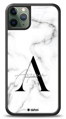 Dafoni Glossy iPhone 11 Pro Kişiye Özel Harf İsimli White Marble Kılıf - 1