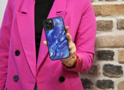 Dafoni Glossy iPhone XR Kişiye Özel İki Harf Simli Mavi Mermer Kılıf - 2