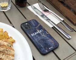 Dafoni Glossy iPhone XR Kişiye Özel İsimli Simli Siyah Mermer Kılıf - 5