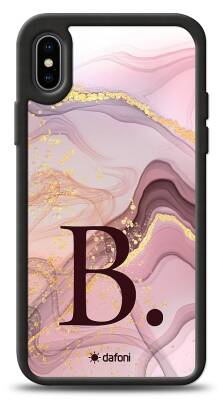 Dafoni Glossy iPhone XS Max Kişiye Özel Harf Purple Effect Kılıf - 1