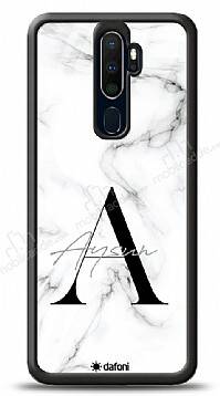 Dafoni Glossy Oppo A9 2020 Kişiye Özel Harf İsimli White Marble Kılıf - 1