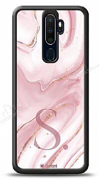 Dafoni Glossy Oppo A9 2020 Kişiye Özel Harf Simli Pembe Mermer Kılıf - 1