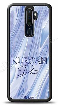 Dafoni Glossy Oppo A9 2020 Kişiye Özel Simli Cornflower Mermer Kılıf - 1