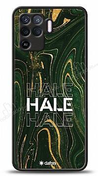 Dafoni Glossy Oppo Reno5 Lite Kişiye Özel Simli Yeşil Mermer Kılıf - 1