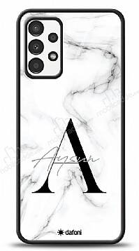 Dafoni Glossy Samsung Galaxy A13 Kişiye Özel Harf İsimli White Marble Kılıf - 1