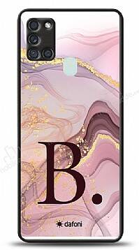 Dafoni Glossy Samsung Galaxy A21s Kişiye Özel Harf Purple Effect Kılıf - 1