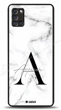 Dafoni Glossy Samsung Galaxy A31 Kişiye Özel Harf İsimli White Marble Kılıf - 1