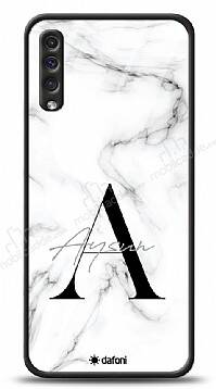 Dafoni Glossy Samsung Galaxy A50 Kişiye Özel Harf İsimli White Marble Kılıf - 1