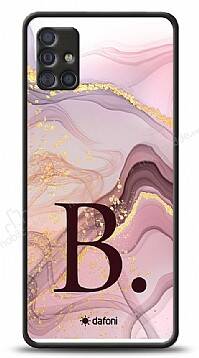 Dafoni Glossy Samsung Galaxy A51 Kişiye Özel Harf Purple Effect Kılıf - 1