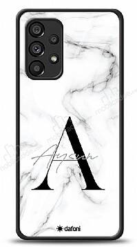 Dafoni Glossy Samsung Galaxy A53 5G Kişiye Özel Harf İsimli White Marble Kılıf - 1