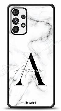 Dafoni Glossy Samsung Galaxy A73 Kişiye Özel Harf İsimli White Marble Kılıf - 1