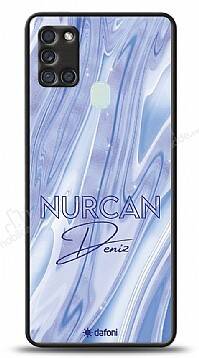 Dafoni Glossy Samsung Galaxy M21 / M31 / M30s Kişiye Özel Simli Cornflower Mermer c - 1