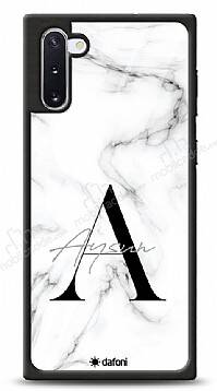 Dafoni Glossy Samsung Galaxy Note 10 Kişiye Özel Harf İsimli White Marble Kılıf - 1