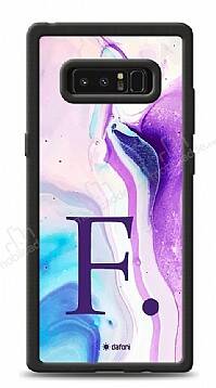 Dafoni Glossy Samsung Galaxy Note 8 Kişiye Özel Harf Simli Pembe Mermer Desenli Kılıf - 1