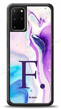 Dafoni Glossy Samsung Galaxy S20 Plus Kişiye Özel Harf Simli Pembe Mermer Desenli Kılıf - 1