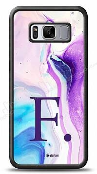 Dafoni Glossy Samsung Galaxy S8 Kişiye Özel Harf Simli Pembe Mermer Desenli Kılıf - 1