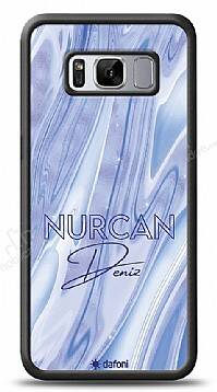 Dafoni Glossy Samsung Galaxy S8 Plus Kişiye Özel Simli Cornflower Mermer Kılıf - 1