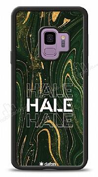 Dafoni Glossy Samsung Galaxy S9 Kişiye Özel Simli Yeşil Mermer Kılıf - 1