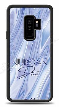 Dafoni Glossy Samsung Galaxy S9 Plus Kişiye Özel Simli Cornflower Mermer Kılıf - 1