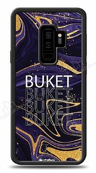 Dafoni Glossy Samsung Galaxy S9 Plus Kişiye Özel Simli Mor Mermer Kılıf - 1