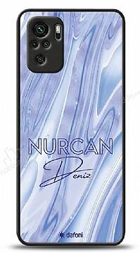 Dafoni Glossy Xiaomi Redmi Note 10 Kişiye Özel Simli Cornflower Mermer Kılıf - 1