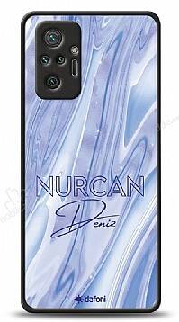 Dafoni Glossy Xiaomi Redmi Note 10 Pro Kişiye Özel Simli Cornflower Mermer Kılıf - 1