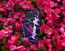 Dafoni Hologram iPhone 14 Kişiye Özel İsimli Mor Çiçekler Kılıf - 6