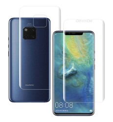 Dafoni Huawei Mate 20 Pro Curve Darbe Emici Şeffaf Ön+Arka Ekran Koruyucu Film - 7