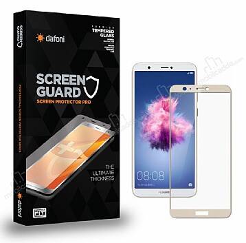 Dafoni Huawei P Smart Tempered Glass Premium Full Gold Cam Ekran Koruyucu - 1