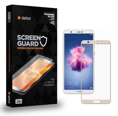 Dafoni Huawei P Smart Tempered Glass Premium Full Gold Cam Ekran Koruyucu - 1