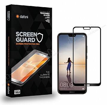 Dafoni Huawei P20 Lite Tempered Glass Premium Full Siyah Cam Ekran Koruyucu - 1