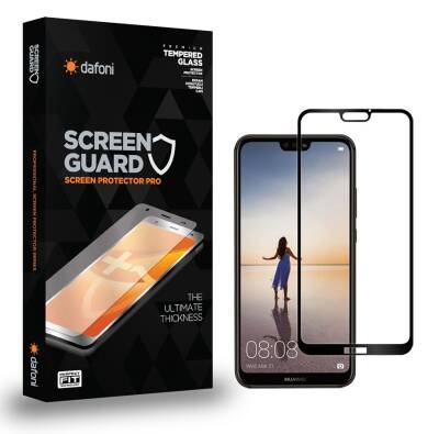 Dafoni Huawei P20 Lite Tempered Glass Premium Full Siyah Cam Ekran Koruyucu - 1