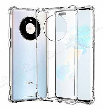 Dafoni Hummer Huawei Mate 40 Pro Ultra Koruma Silikon Kenarlı Şeffaf Kılıf - 1