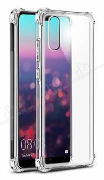 Dafoni Hummer Huawei P20 Pro Ultra Koruma Silikon Kenarlı Şeffaf Kılıf - 1