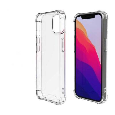 Dafoni Hummer iPhone 13 Mini 5.4 inç Ultra Koruma Silikon Kenarlı Şeffaf Kılıf - 2