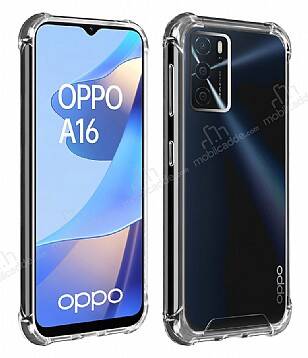 Dafoni Hummer Oppo A16 Ultra Koruma Silikon Kenarlı Şeffaf Kılıf - 1