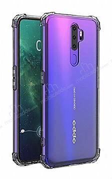 Dafoni Hummer Oppo A5 2020 Ultra Koruma Silikon Kenarlı Şeffaf Kılıf - 1