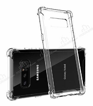 Dafoni Hummer Samsung Galaxy Note 8 Ultra Koruma Silikon Kenarlı Şeffaf Kılıf - 1