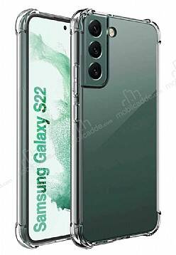 Dafoni Hummer Samsung Galaxy S22 5G Süper Koruma Kamera Korumalı Silikon Kenarlı Şeffaf Kılıf - 1