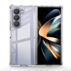 Dafoni Hummer Samsung Galaxy Z Fold 6 Ultra Koruma Silikon Kenarlı Şeffaf Kılıf - 1