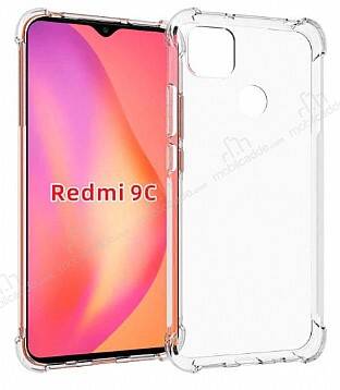 Dafoni Hummer Xiaomi Redmi 9C Ultra Koruma Silikon Kenarlı Şeffaf Kılıf - 1