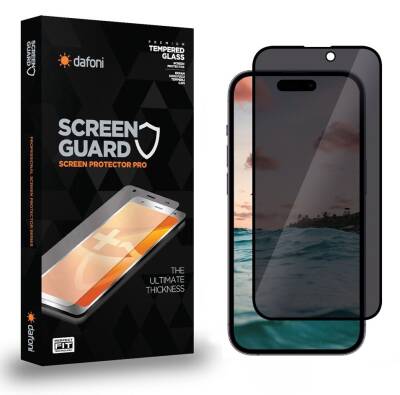 Dafoni iPhone 15 Full Privacy Tempered Glass Premium Cam Ekran Koruyucu - 1