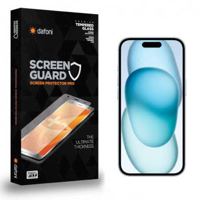 Dafoni iPhone 15 Tempered Glass Premium Full Cam Ekran Koruyucu - 1